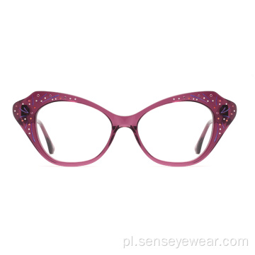 Kobiety Rhinestone Diament Okulary Optyczne Okulary Ramki